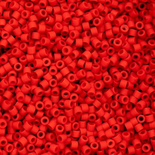 John Bead 25g Cylin Beads Red Vermillion Matte 11/0 Glass Cylindrical Seed Beads for Jewelry Bracelets Necklaces Earrings Making Embroidery - color: Opaque Red Vermillion Matte