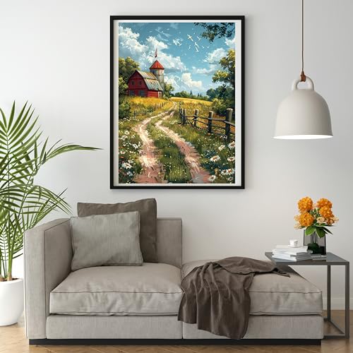 Moohue DIY Counted Stamped Cross Stitch Kits for Adults 14 Count Cross Stitch Patterns Printed Cross Stitch Kits for Adults (Beautiful Path) - color: Beautiful Path