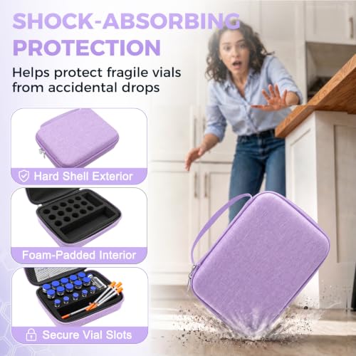 Peptide Case for Fridge, Insulin Vial Case for Diabetics - color: Purple-15×(1-10ml)+1*30ml