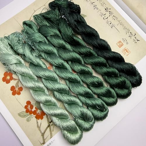 100% Mulberry Silk Embroidery Thread 6 Colors 110m Each (52) - color: C52