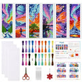 ORIGACH 6 Set Fantasy Dazzling Scenery Cross Stitch Bookmark Kit - style: Fantasy Dazzling Scenery