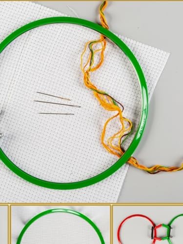 Nurge Premium Quality, Metal Spring Tension Embroidery Hoops, Cross Stich Hoop, Darning Hoops, Embroidery Tension Shed (Green, Siz Mix) - color: Green, size: Mix Sizes
