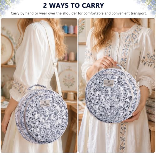 MYBAGZING Embroidery Bag, Hoop Storage Organizer up to 11" for Cross Stitch - color: Garden Harvest