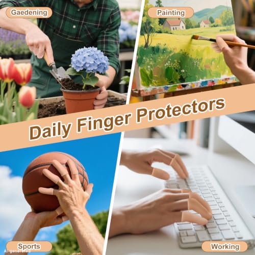 20 Pcs Gel Finger Cots, Reusable Silicone Thumb & Finger Protectors