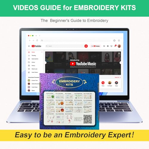 Huacan Classic Embroidery Stitches Practice Kit, Embroidery Kit for Beginners, Beginner Embroidery Kit for Adults, Hand Embroidery Kit