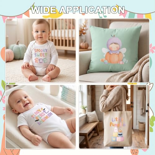 Halloween Baby Iron on Transfer - 20Pcs Dtf Transfers Ready to Press, Cute Boo Baby Iron on Decals Patches, My First Halloween Heat Sublimation Stickers for DIY Baby Onesie Kids Clothing - color: Halloween Baby557