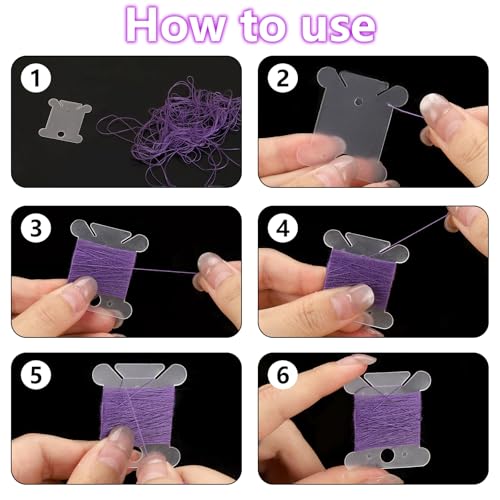 400 PCS Embroidery Floss Bobbins Embroidery Thread Organizer Plastic Floss Bobbins Embroidery Thread Cards for Cross Stitch - color: Clear
