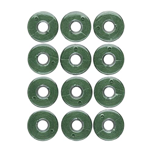 Sew Great Sewing Machine Prewound Bobbin 60 Weight Polyester Thread 12-Pack #445 Fern Green - color: Fern