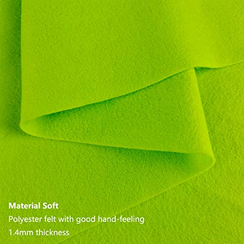 Jtnohx Color Felt Sheets 1 Square Yard Craft Felt Fabric Green-Yellow 1.4mm - color: Green-yellow