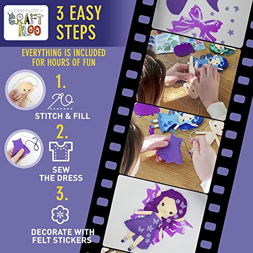 Fairy Elves Sewing Kit for Kids Ages 7-12 - Rainbow Garden Felt Craft - color: Garden Rainbow Fairies Kit