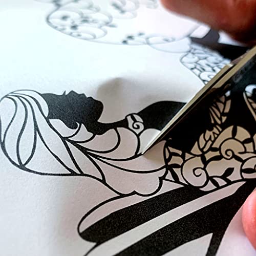 CANARY Small Precision Scissors - 4" with One Extra Pointed Tip, Mini Scissors for Paper Cutting, Paper Crafts, Kirie Art, Made in Japan - size: Papercutting Art (Intermediate)