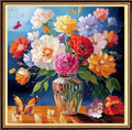 Redxing Counted Cross Stitch Kit for Beginners,Unprinted Needlepoint Kits for Beginners Cross Stitching Embroidery Kit 11CT Stitches kit-Flower vases 18x18 inch - color: KitsColor13