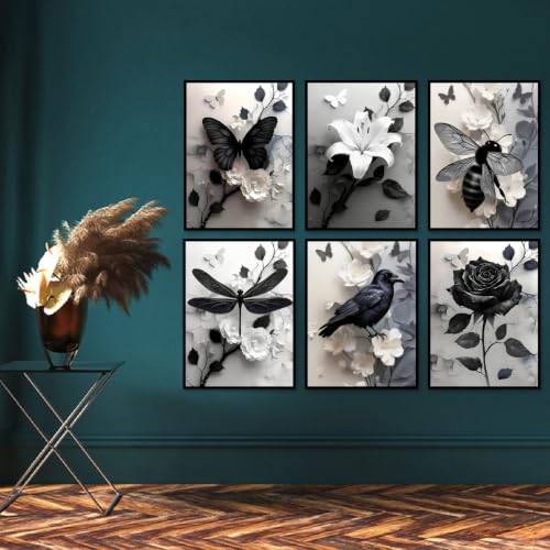 6 Packs Gothic Stamped Cross Stitch Kits - Butterfly Counted Cross Stitch Kits for Beginners Adults, Needlepoint Cross-Stitch Patterns Dimensions Embroidery Kits Arts and Crafts - color: SZX-63-012-018-US