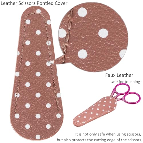 BIHRTC 3.6" Embroidery Scissors,Sharp Tip with Leather Case for Sewing - color: Yellow Pink, size: 3.6inch
