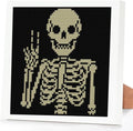 Punk Skeleton Stamped Cross Stitch Kits for Adults Beginners with Frame - color: skeleton Cross Stitch Kits