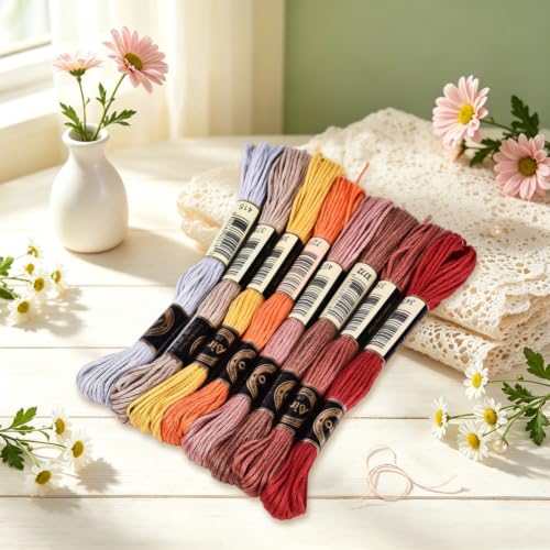 8 Skeins 70 Yards Light Brown Embroidery Thread for Crafts DIY - color: Multi Brown, size: 70 Yards