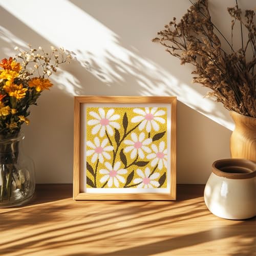 Doodlream Daisy Flowers DIY Punch Needle Embroidery Kit for Adult Beginner - color: Daisy Flowers