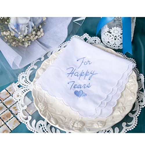 6 Pack of Ladies Embroidery Cotton Handkerchiefs Lace Wedding Hankies - color: Zww-w02