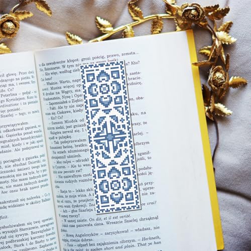 FREEBLOSS 6 Set Cross Stitch Bookmark Kit Bohemian Folk Pattern 8 * 2.4" - style: Victoria Pattern