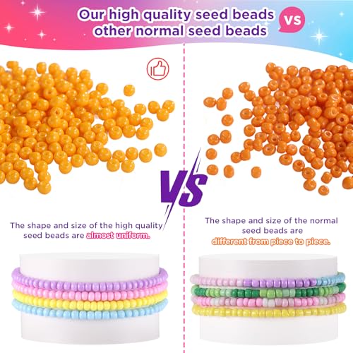 3mm Seed Beads Uniform, Funtopia 39 Colors Small Beads for Jewelry Making - color: Uniform Solid Color, size: 3mm