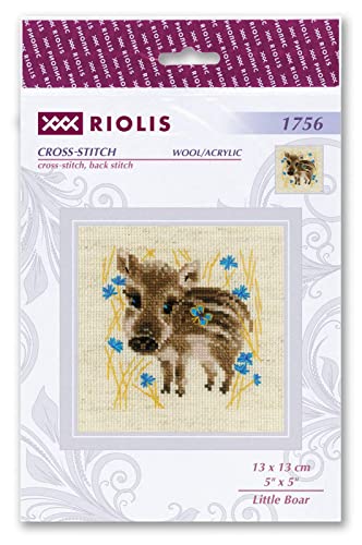 RIOLIS 1756 Little Boar Counted Cross Stitch Kit 5.12 x 5.12 in - style: Modern, Traditional
