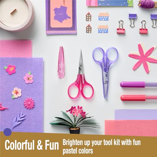Beaditive High Precision Detail Scissors Set (2-Pc) Sharp, Fine Tips | Paper Cutting, Scrapbooking, Sewing, Crafting | Stainless Steel | Protective Cover (Jelly) - color: Jelly