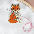 Fox Magnetic Needle Minder from Caterpillar Cross Stitch - for Cross Stitch, Sewing, Embroidery and Needlework Accessories, Enamel