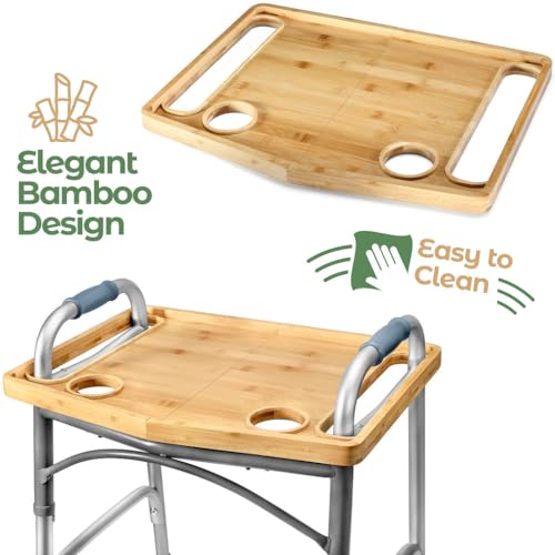 Walker Tray Table with Cup Holder for Folding Walkers Foldable