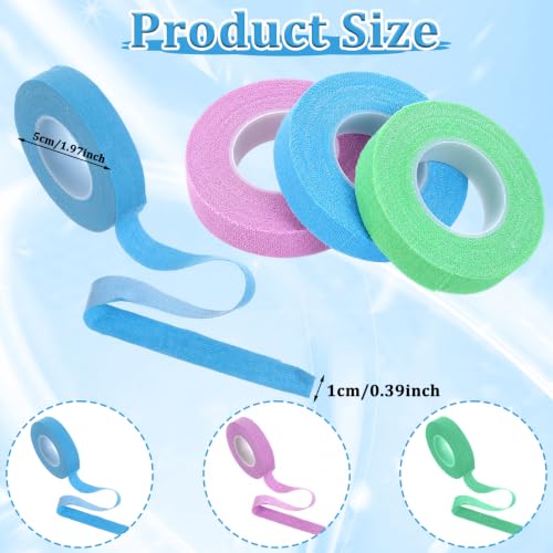 3 Rolls Thimble Tape for Hand Sewing, Self-Adhesive Cotton Finger Protector, Breathable Finger Tape Adjustable Knitting Bandage for Quilting, Embroidery DIY Crafts (Green, Purple, Blue) - color: Green, Purple, Blue
