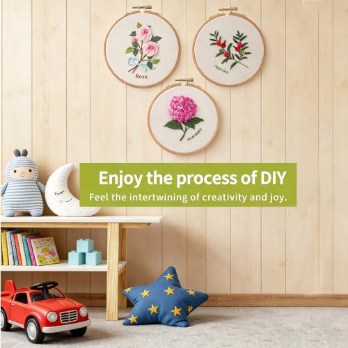 3 Pack Beginner Embroidery Kit for Adults with Tools & Instruction - color: White - 2, size: White - 2 - Small