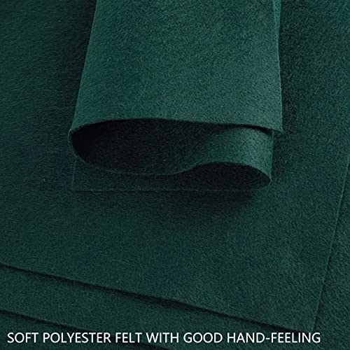 Jtnohx Color Felt Fabric Soft Felt Sheets for Crafts Dark Green 20Pcs 1.4mm - color: Dark Green
