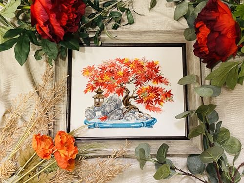 RIOLIS 2044 Autumn Bonsai Counted Cross Stitch Kit 11.75 x 9.5 in - style: Autumn Bonsai 2044