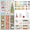 FREEBLOSS 6 Set Cross Stitch Bookmark Counted Cross Stitch Kit with 6 Different Christmas Patterns Embroidery Kit with Instruction DIY Bookmark Kit for Gift Adults 8''x2.4'' - style: Christmas