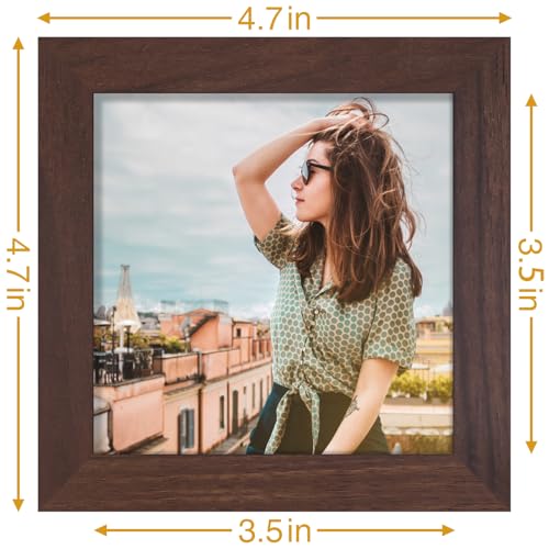 Vittanly 4x4 Picture Frame for Wall or Tabletop, Brown - color: Brown, size: 4x4