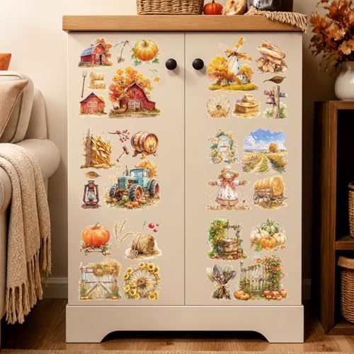 Rub on Transfers for Furniture DIY Crafts Autumn Farm - color: Autumn Farm