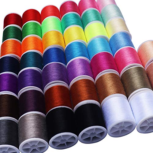 45 spools Sewing Thread Kits Polyester for Hand & Machine Sewing,100yards Each,Total 4500yards - color: 45 Rainbow colors, size: 45 spools