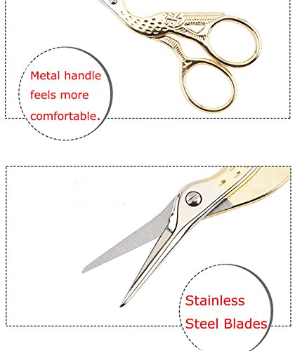 BIHRTC 4.5" Stainless Steel Sharp Tip Classic Stork Scissors Crane Design