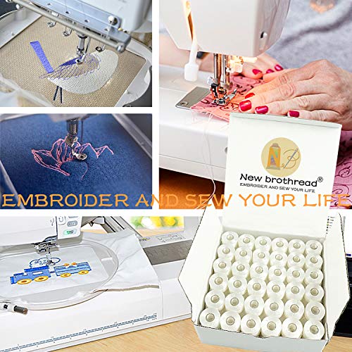New brothread 144pcs Size A SA156 Prewound Bobbin Thread -White - color: White SA156 60WT