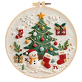 RUIQLXHANG Christmas Embroidery Kit, Gnomes Embroidery Kits for Beginners with Pattern, Cotton Threads, Needles, Instruction, 20cm Hoop, Gift for Mom, Grandma (Christmas Tree) - color: Christmas Tree