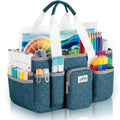 JJRING Large Foldable Craft Organizer Tote With Zipper & Divider, Green - color: Green, size: Large
