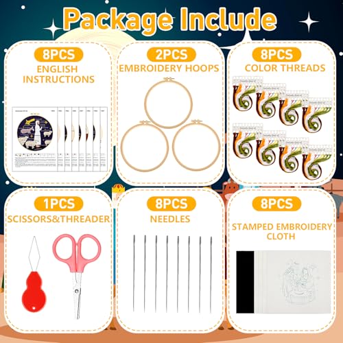 Riceshoot 8 Set Nativity Scene Christmas Embroidery Kits, Cross Stitch Kits - style: Nativity