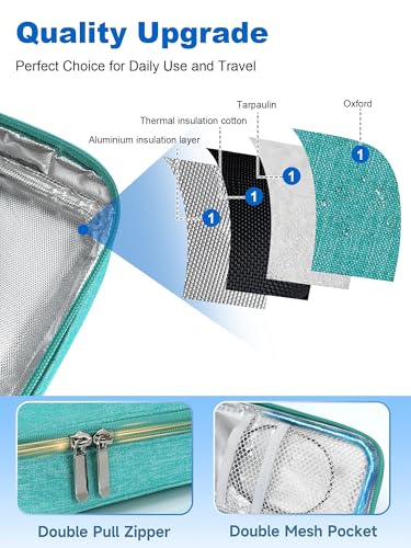Insulin Cooler Travel Case for Pen & Vials - TSA Approved Temperature Display Diabetic Medication Cooling Bag with Protective Ice Brick, Refrigerated Diabetes Supplies Carrying Organizer(Green) - color: Green