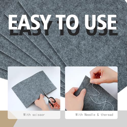 HaoFeiJH Grey Felt Fabric Sheets - 6PCS Felt Squares - 8x12 A4 Stiff Felt Squares, 1 Colors Felt Papers, 2mm Felt for Sewing, Patchwork, Decoration, DIY Craft Felt - color: 2mm Hemp Grey
