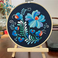 Meecaa Flower Embroidery Kit Starter Set, Hand Embroidery Set,Pattern Printed Cross Stitch Set for Beginner Adults, with Embroidery Hoop and Instructions (Flower 5) - color: Flower 5