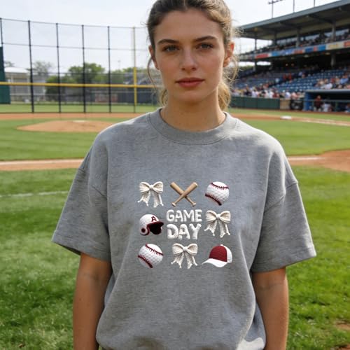 Rngmsi Dtf Transfers Ready to Press - 24 Pcs Baseball Iron on Patches for T-Shirts, Sport Game Heat Transfer Vinyl Decals, Bow Iron on Stickers for Hoodie DIY Fabric Clothes Decor - style: Baseball