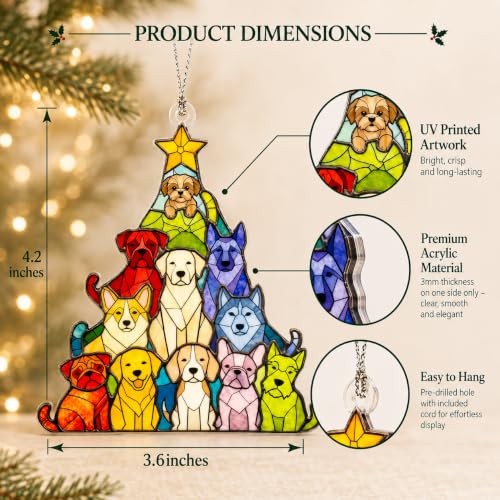 Dog Ornaments for Christmas Tree, Dog Christmas Ornaments 2026, Dogs Lover - color: Dog Tree