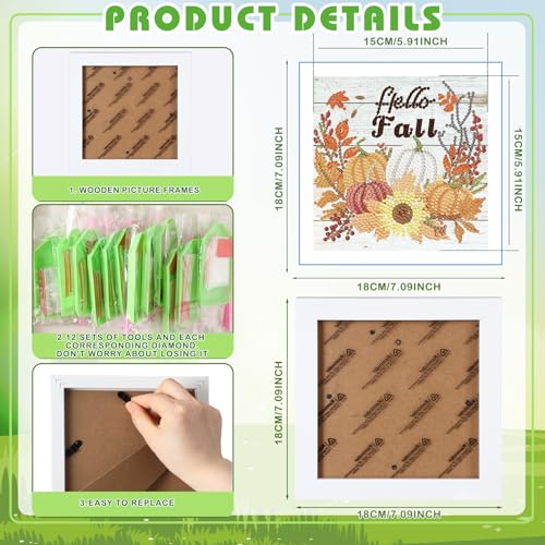 Trandraft 13 Pcs Fall Seasonal Small Diamond Art Kits for Adults Craft - style: Stylish Style