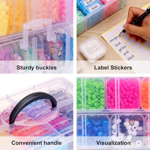 Stackable Bead Organizer 4 Tier with 120pcs Small Boxes Storage Container - size: 4-Tier 120pcs 2in Boxes