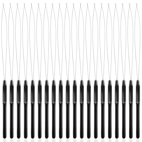 20PcsHair Extension Loop Needle Threader Pulling Hook Tool|Bead Device Tool