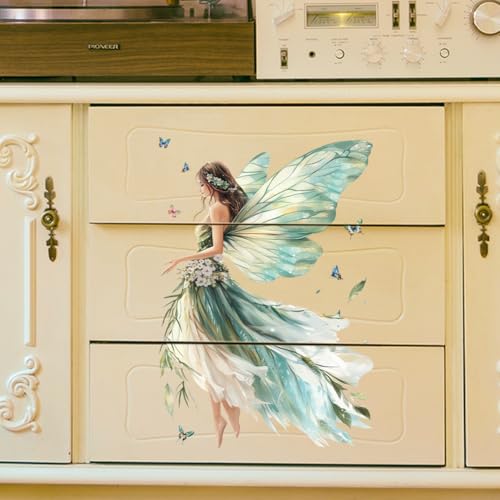 OLYCRAFT 3pcs/Set Fairy Rub on Transfers for Furniture and Crafts 12x6 inch Butterfly Furniture Decals Fairy Theme Transfer Stickers Rub on Decals for Wood Furniture Home Decor - style: Butterfly Fairy